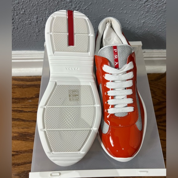 Brandnew Authentic Prada American Cup Sneakers ( Orange ) No BOX ! ! - Picture 2 of 3